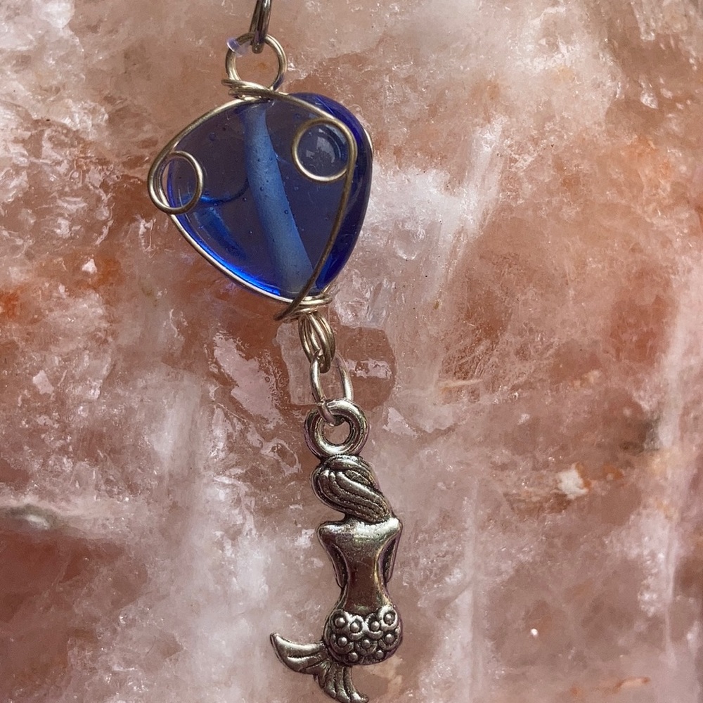 Blue Heart 💙 mermaid 🧜‍♀️ Wire Wrap macrame set